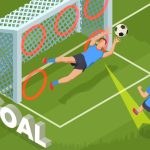 The Beauty of Penalty Kicks in Football Football soccer isometric people composition with human character of player dropping goal into cage