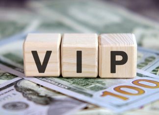 VIP on wood cubes