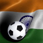 Flag of India with a soccer ball
