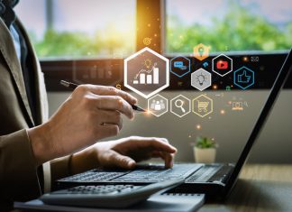 Digital online marketing commerce sale concept