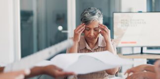 Business woman stress and burnout