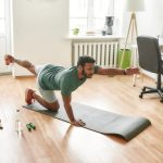 Male working out at home