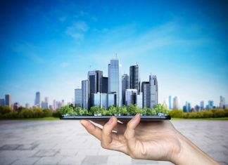 Buildings on mobile phone