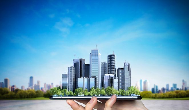 Buildings on mobile phone