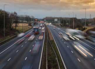 fast moving traffic during the evening rush hour