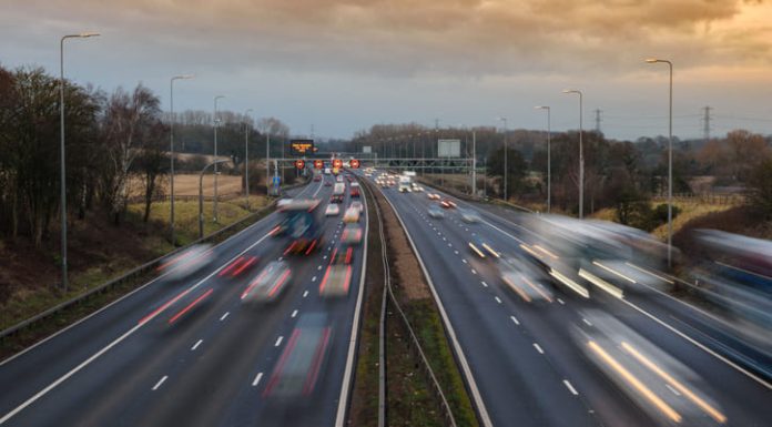 fast moving traffic during the evening rush hour