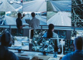 High-Tech International Logistics Office with Multiethnic Specialists