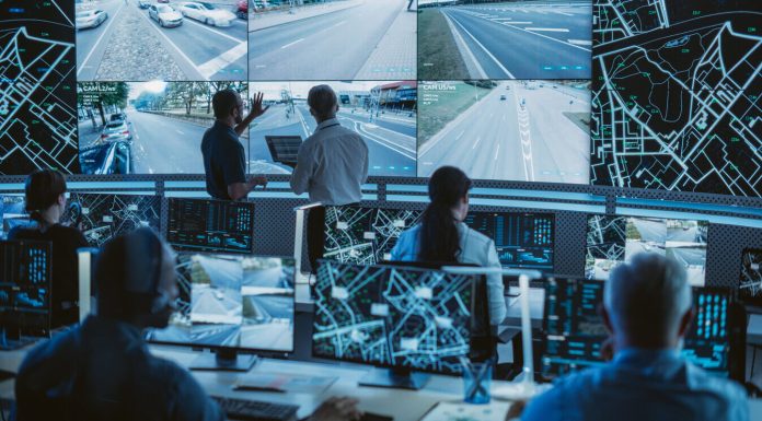 High-Tech International Logistics Office with Multiethnic Specialists