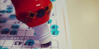 Bingo dauber with numbered sheets