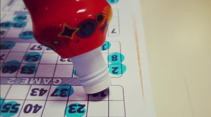 Bingo dauber with numbered sheets