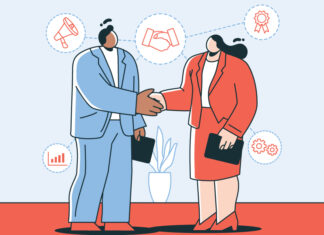 Mind the Trust Gap. Partner in business shaking hands