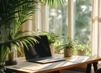 Revitalizing Your Workspace: 15 Top Tips for a Refreshed and Inspiring Home Office A tranquil and bright workspace by a window