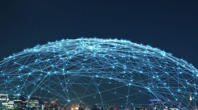 Smart city and communication network concept. 5G. LPWA (Low Power Wide Area). Wireless communication.