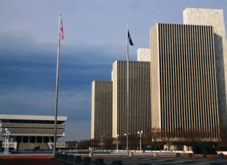 The government buildings and the New York State Museum