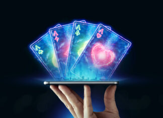 Smartphone with playing cards