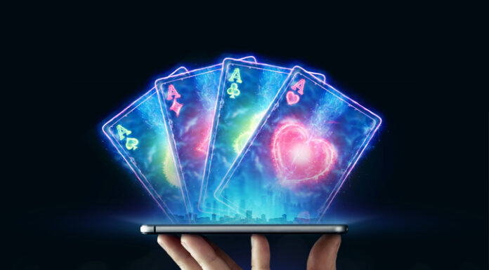 Smartphone with playing cards