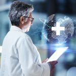 Doctor using tablet for future healthcare