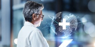 Doctor using tablet for future healthcare