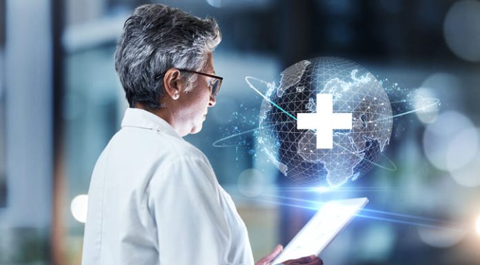 Doctor using tablet for future healthcare