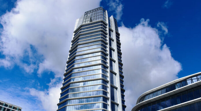 Glass and aluminum office tower