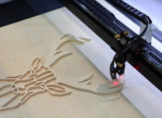 Laser engraving on wood