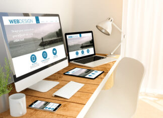 Web design in laptop