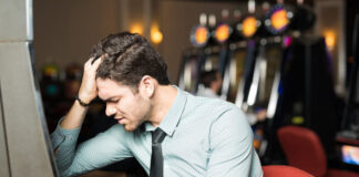 Man losing money in a casino