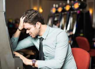 Man losing money in a casino