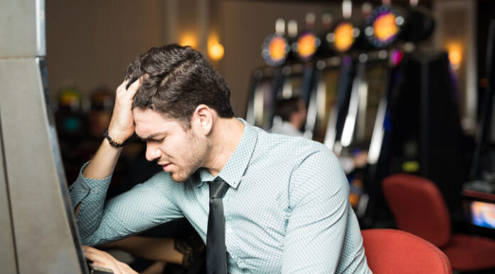 Man losing money in a casino