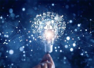 Effective Marketing on a Budget: Small Business Success Stories Hand holding light bulb and business digital marketing innovation technology icons