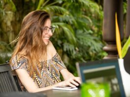 woman in remote work