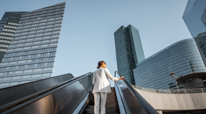 Time to Unleash the Full Potential of Female Entrepreneurship in Europe Business woman at the business center outdoors