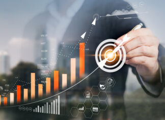 Why Many Sales Incentive Models are Short Sighted Businessman touching virtual screen Analyzing financial and investment data, planning strategies to increase sales profits