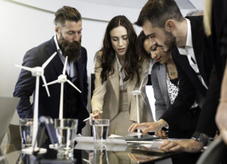 business people working together on sustainable innovation project