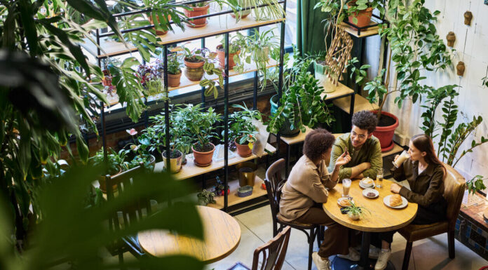 Exploring The Esthetically Diverse Landscape Of Restaurant Chairs Two intercultural friends or dates having chat in cafe while sitting by table next to young woman drinking latte and listening to their discussion