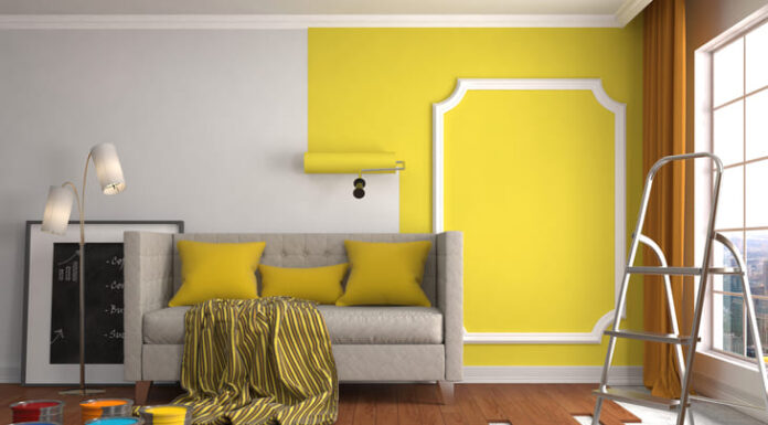 Repair and painting of walls in living room