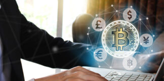 Demystifying Bitcoin: A European Perspective on the Future of Digital Currency Businessman use Laptop with virtual screen bitcoin and fintech