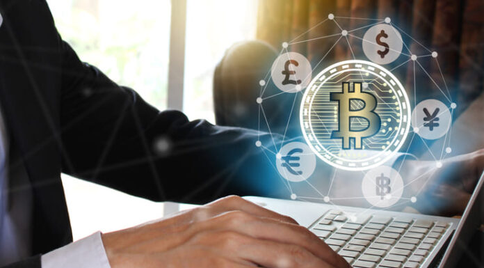 Demystifying Bitcoin: A European Perspective on the Future of Digital Currency Businessman use Laptop with virtual screen bitcoin and fintech