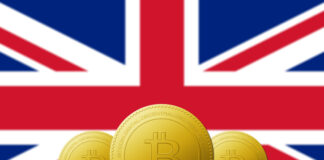 How the UK Crypto Market Compares to Other European Markets Three Bitcoin cryptocurrency with UNITED KINGDOM flag