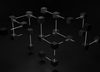 3D cubes connected by wired