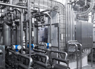 Interlacing of metal pipes.