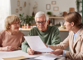 Senior couple making a will