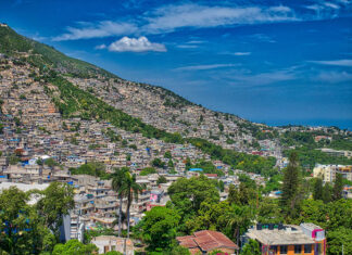Shanty town on the edge of Port-au-Prince