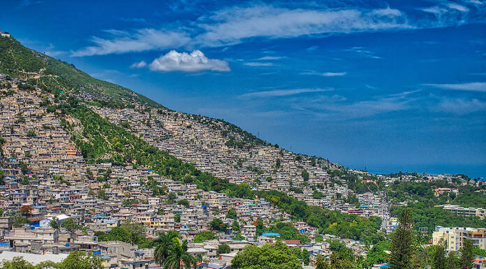 Shanty town on the edge of Port-au-Prince