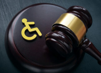 How to Apply for Long-Term Disability in Ontario, Canada Disabled person sign and gavel.