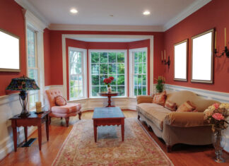 Living Room Interior With Bay Window