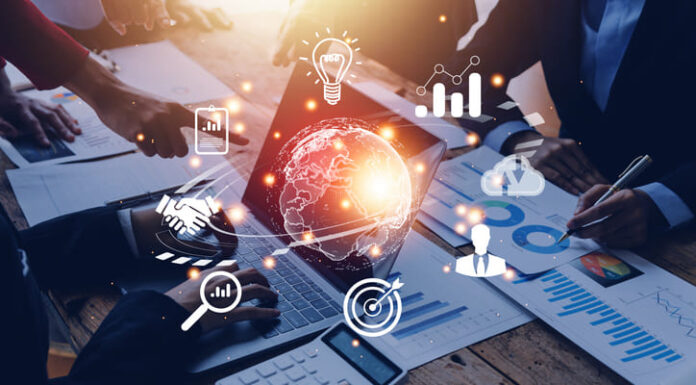 Business global internet connection application technology and digital marketing