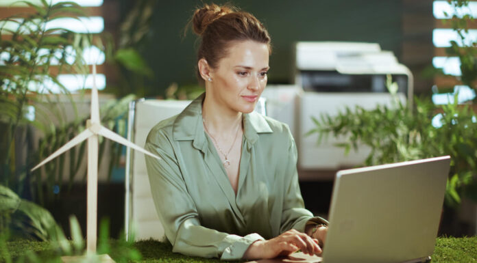 The Future of Corporate Responsibility: 15 Companies Leading the Charge in 2024 Pensive elegant business woman in green office working