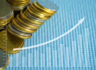 financial graph and copy space for business