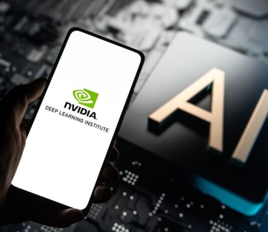 Nvidia Ai logo on phone screen